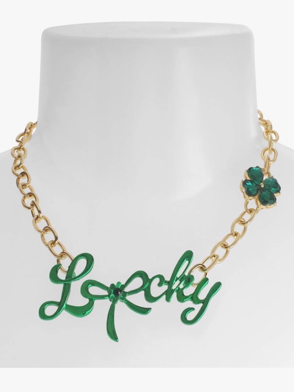 Betsey Johnson Jewelry Women's Paddy's Princess Lucky Bib Necklace - Picture 2 of 7